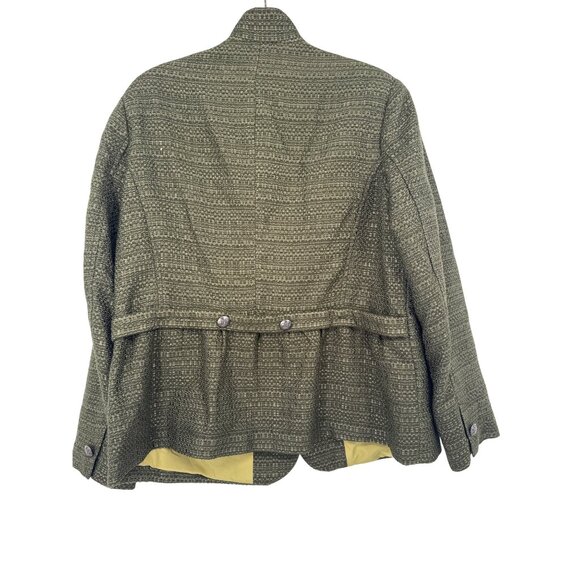 Coldwater Creek Green Textured Blazer Womens Size 16 crest Button Wool Blend new - Picture 3 of 5